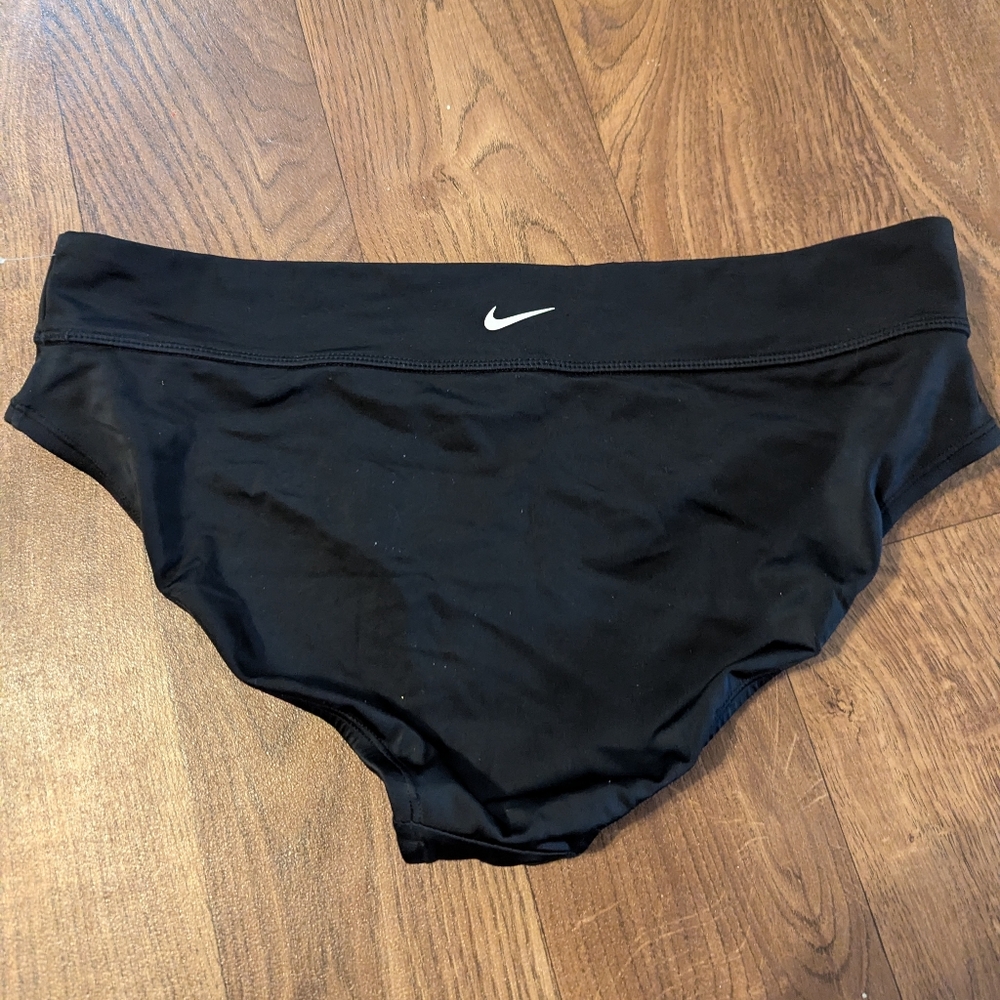 Nike Women's Swim Bottons Black Swoosh Bikini Size Large